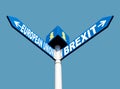 European Union and Brexit road signs