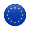 European Union circle button icon. EU round badge flag. 3D realistic isolated vector illustration Royalty Free Stock Photo