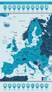 European Union community countries and candidates on Europe political map