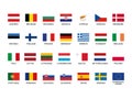 Flags of European Union countries list vector illustration Royalty Free Stock Photo