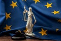 European union court of justice or ECJ, legal system in Europe and the legislature branch of government concept with a gavel, a Royalty Free Stock Photo