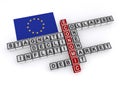 European Union economic collapse word block on white Royalty Free Stock Photo