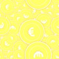 European Union Euro gold coins seamless pattern. U Royalty Free Stock Photo