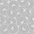 European Union Euro silver coins seamless pattern.