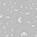 European Union Euro silver coins seamless pattern.