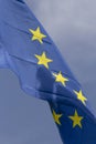 European Union flag against cloudy sky Royalty Free Stock Photo