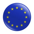 European Union flag badge, glossy button, sticker, vector image Royalty Free Stock Photo