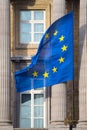 European Union Flag on the building of Federal Parliament, Brussels. Royalty Free Stock Photo