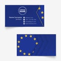 European Union Flag Business Card, standard size 90x50 mm business card template Royalty Free Stock Photo