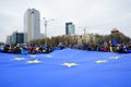 European Union flag celebration in Bucharest, Romania