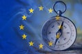 European Union flag and the compass Royalty Free Stock Photo