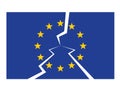 European union flag cracked