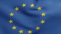 European Union flag 3D Render, EU Flag of Europe, European Union national flag textile, logo of the Council of Europe