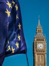 European Union flag in front of Big Ben, Brexit EU Royalty Free Stock Photo