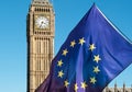 European Union flag in front of Big Ben, Brexit EU Royalty Free Stock Photo