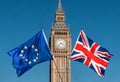 European Union flag in front of Big Ben, Brexit EU Royalty Free Stock Photo