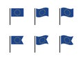 European Union flag icons set, EU flag symbols Royalty Free Stock Photo