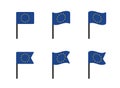 European Union flag icons set, symbols of EU flag Royalty Free Stock Photo