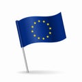 European Union flag map pointer layout. Vector illustration. Royalty Free Stock Photo