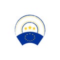 European Union flag, retro stamp, vector illustration Royalty Free Stock Photo