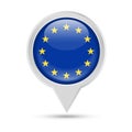 European Union Flag Round Pin Vector Icon Royalty Free Stock Photo