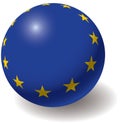 European union flag texture on ball.