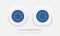 European union flag vector icon, button official colors and proportion correctly in neumorphism design. Vector EPS 10 Royalty Free Stock Photo