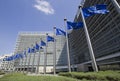 European Union Flags in Brussels Royalty Free Stock Photo