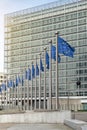 European Union flags in front of the Berlaymont