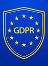 European Union General Data Protection Regulation illustration. Concept security technology with shield. EU GDPR symbol Royalty Free Stock Photo