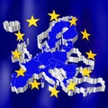 European Union map and flag Royalty Free Stock Photo