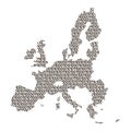 European Union map abstract schematic from black ones and zeros Royalty Free Stock Photo