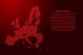 European Union map abstract schematic from red ones and zeros bi