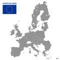 European Union map. EU member countries, europe country location travel maps vector illustration Royalty Free Stock Photo