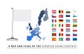 European Union Map and Flag Royalty Free Stock Photo