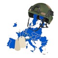 The European Union military force, army or war concept. 3D rendering