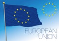 European Union official flag and coat of arms Royalty Free Stock Photo