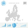 European Union People Icon Map. Stylized Vector Silhouette of EU. Population Growth and Aging Infographics Royalty Free Stock Photo