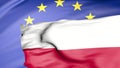 European union and Poland waving flags. Polexit concept