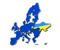 European Union political Map 3d rendered image on white