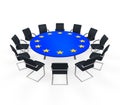 European Union Round Meeting Table Royalty Free Stock Photo