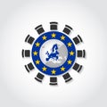 European Union round table meeting conference assembly icon Royalty Free Stock Photo