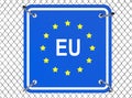 European Union Sign with Wired Fence Royalty Free Stock Photo