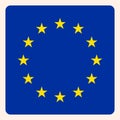 European Union square flag button, social media communication