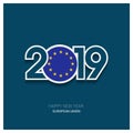 2019 European Union Typography, Happy New Year Background