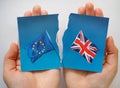 European Union and UK flags, Brexit EU concept Royalty Free Stock Photo