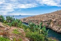 european view of blue lagoon with turquoise water, Mal