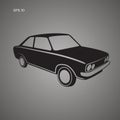 European vintage car vector icon. Vintage sport car. Retro coupe