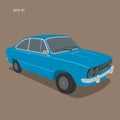 European vintage car vector illustration. Vintage sport car.