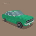 European vintage car vector illustration. Vintage sport car.